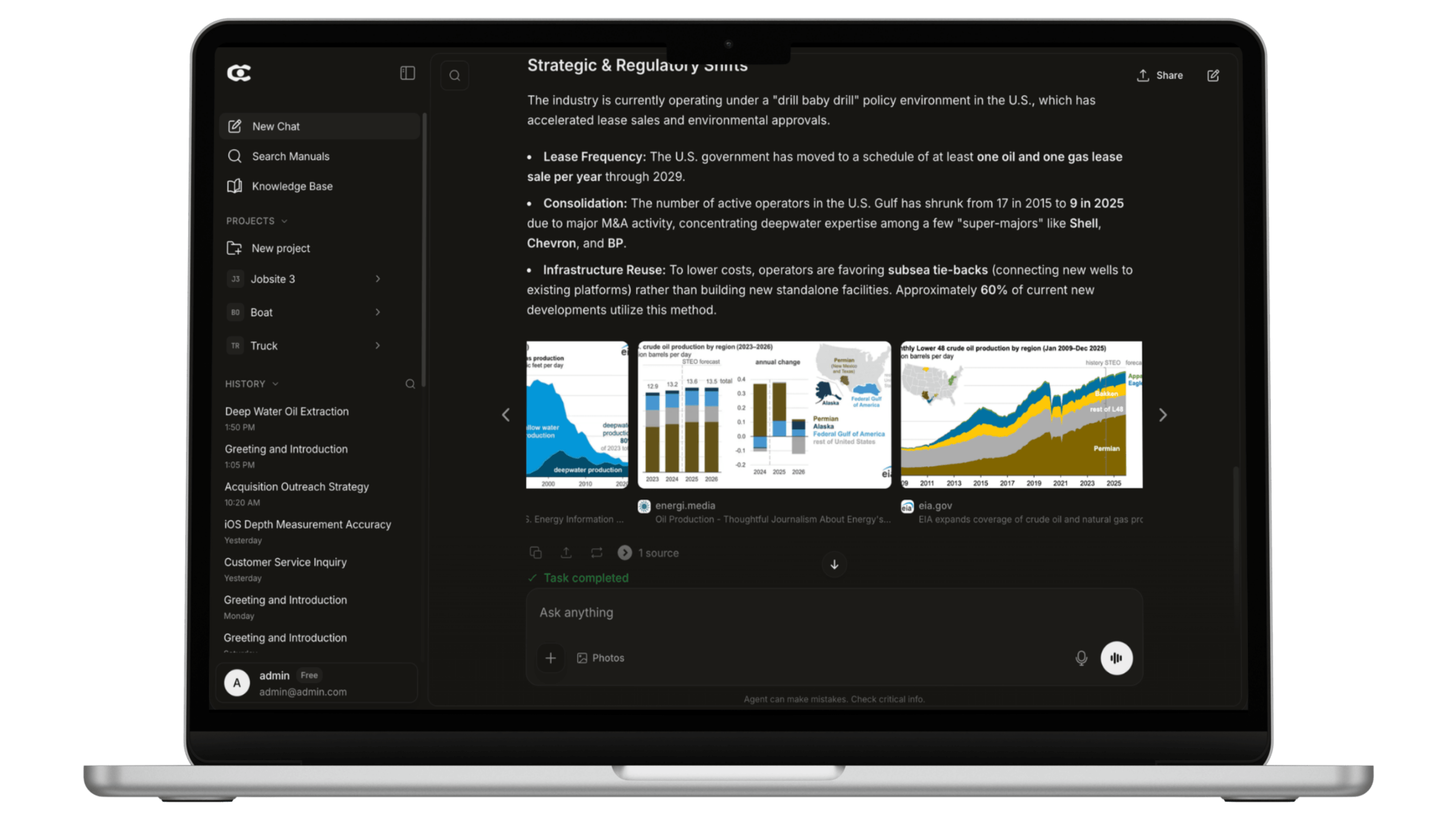 Camera Search enterprise platform on laptop